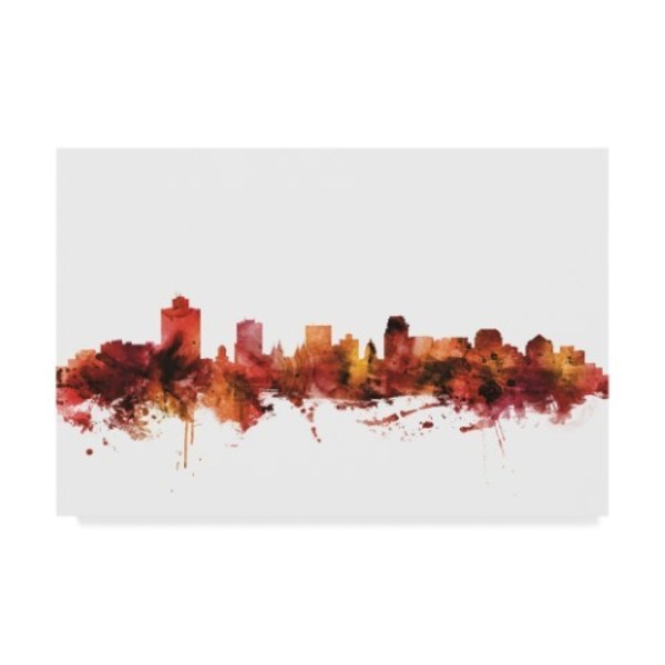 Trademark Fine Art Michael Tompsett 'Salt Lake City Utah Skyline Red' Canvas Art, 12x19 MT01916-C1219GG